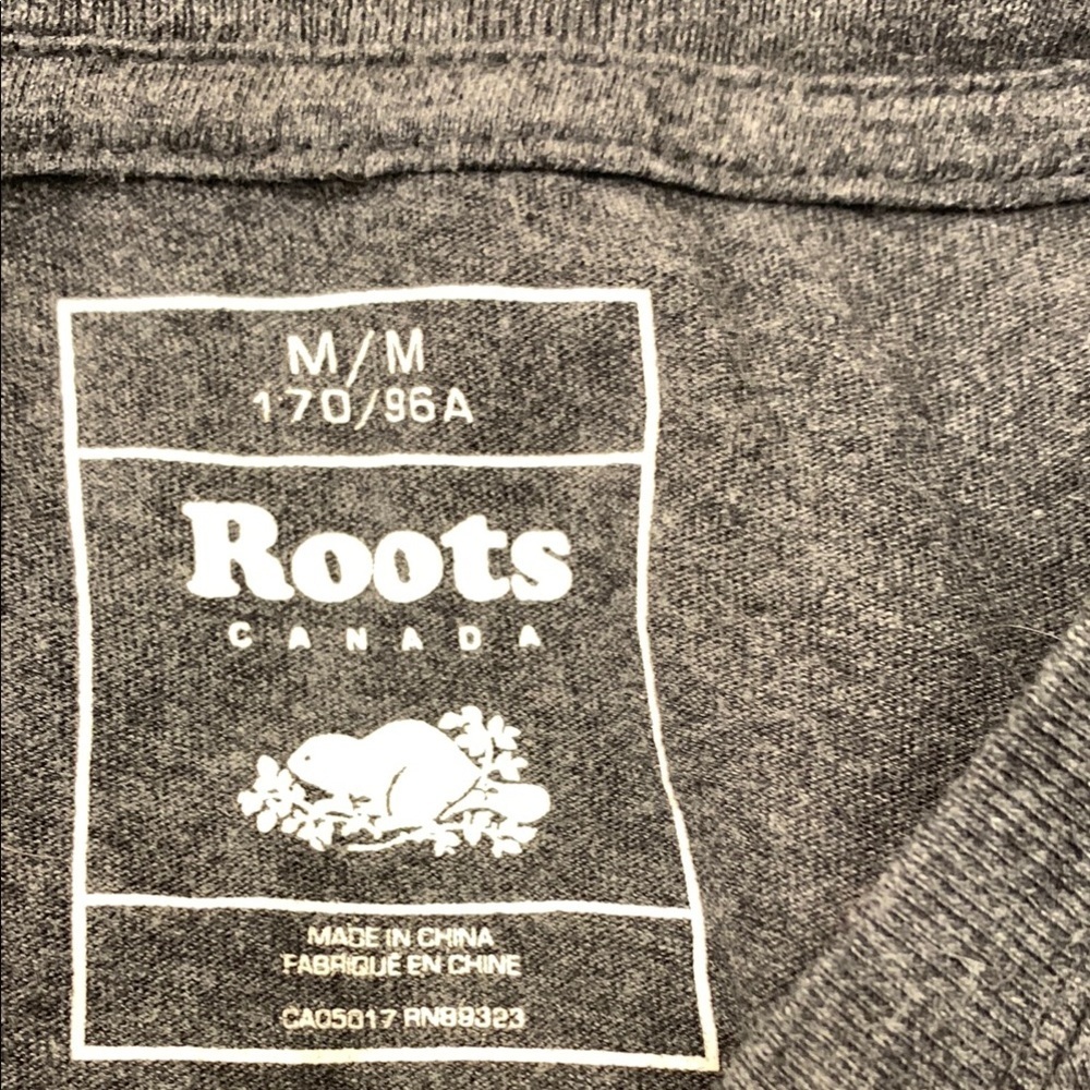 Roots Charcoal Gray long sleeve shirt medium - Picture 2 of 4